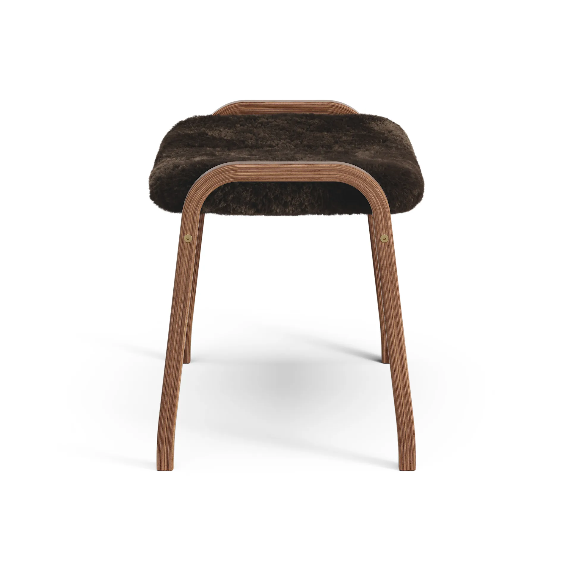 라미노 풋 스툴 오일드 월넛/양피, 에스프레소-브라운 Swedese | 스웨데제