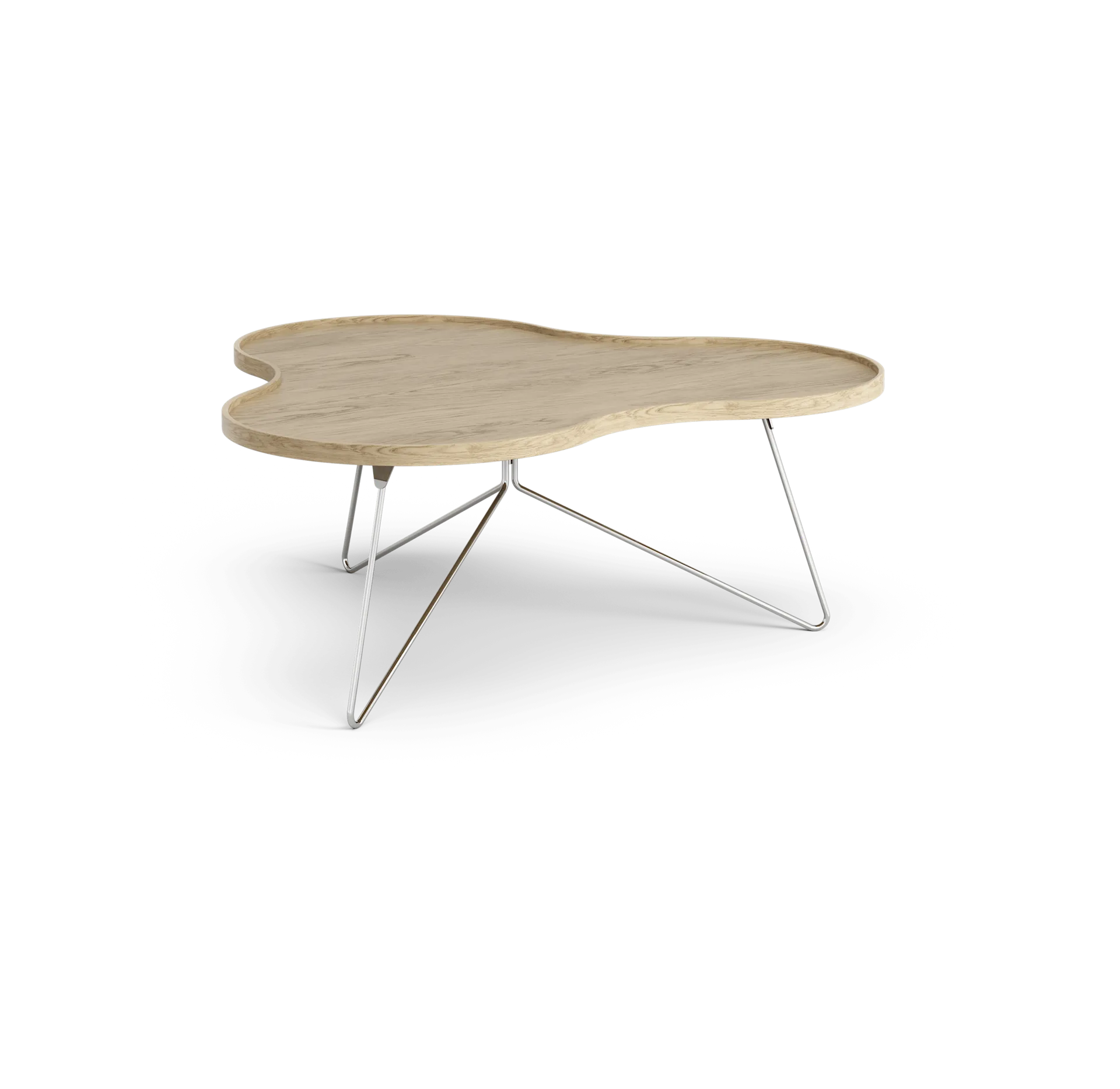 플라워 모노 테이블 107x114 cm, 오크 내추럴-45cm-크롬 베이스 Swedese | 스웨데제