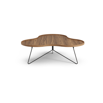 플라워 모노 테이블 스페셜 에디션 107x114 cm - H39 cm-lacquered walnut-black lacquered steel - Swedese | 스웨데제