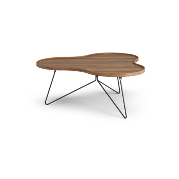 플라워 모노 테이블 스페셜 에디션 107x114 cm - H45 cm-lacquered walnut-black lacquered steel - Swedese | 스웨데제
