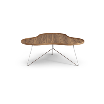 플라워 모노 테이블 스페셜 에디션 107x114 cm - H45 cm-lacquered walnut-chromed steel - Swedese | 스웨데제