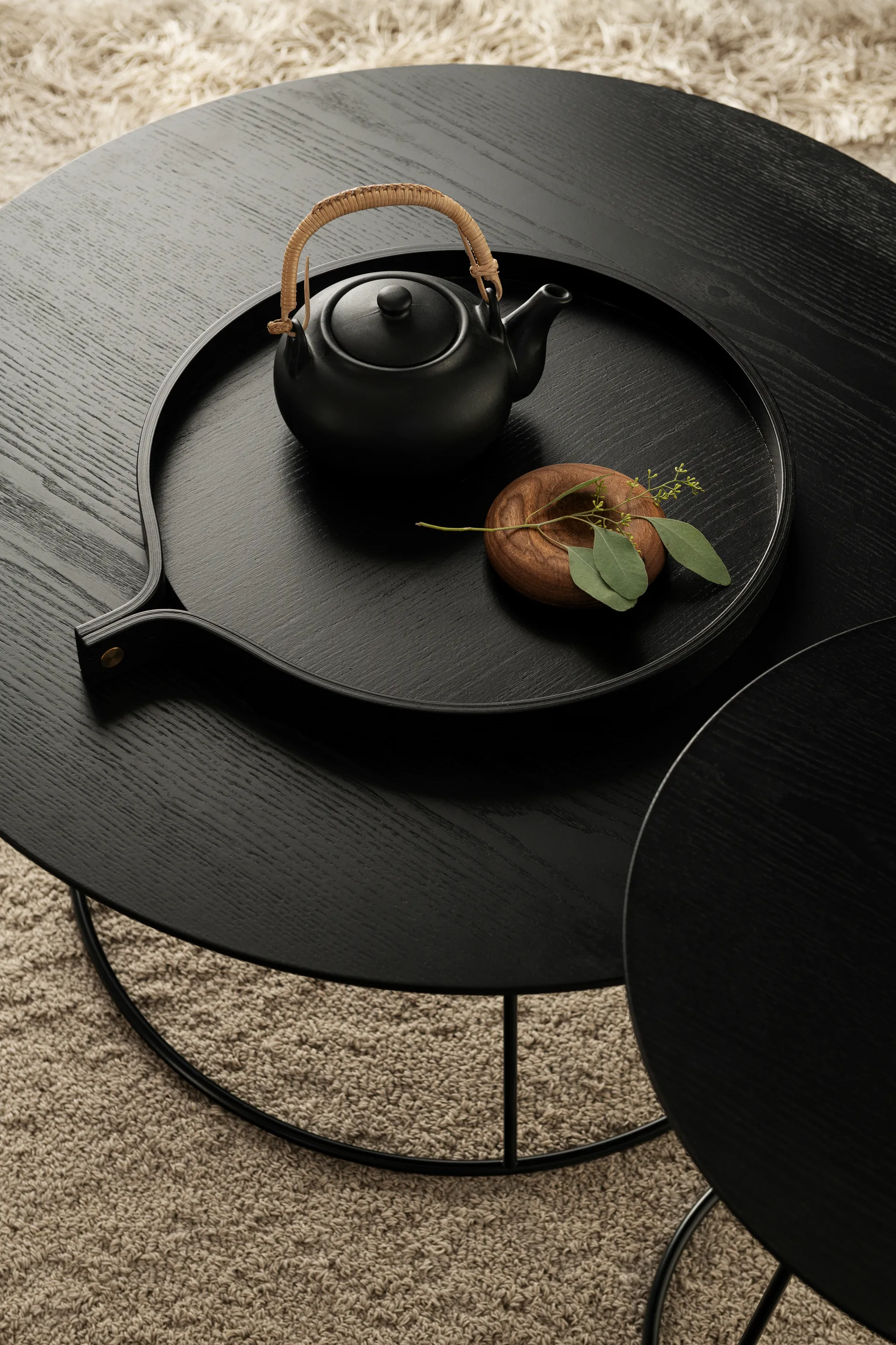 콤마 트레이 Ø40 cm, 애쉬 블랙 오일드 Swedese | 스웨데제