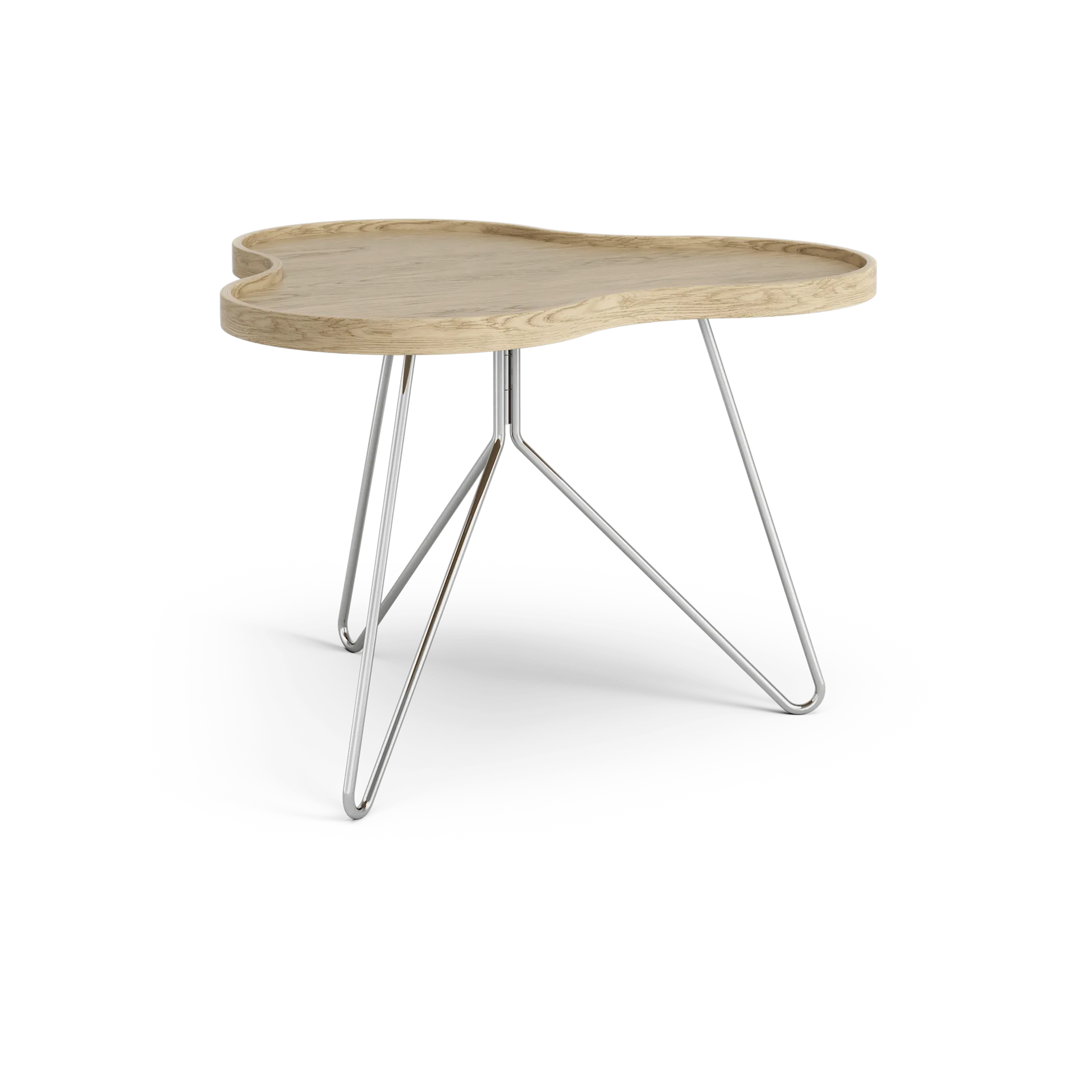 플라워 모노 테이블 62x66 cm, 오크 내추럴-45cm-크롬 베이스 Swedese | 스웨데제