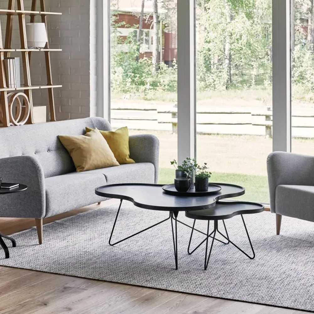 플라워 모노 테이블 62x66 cm, 오크 내추럴-45cm-크롬 베이스 Swedese | 스웨데제