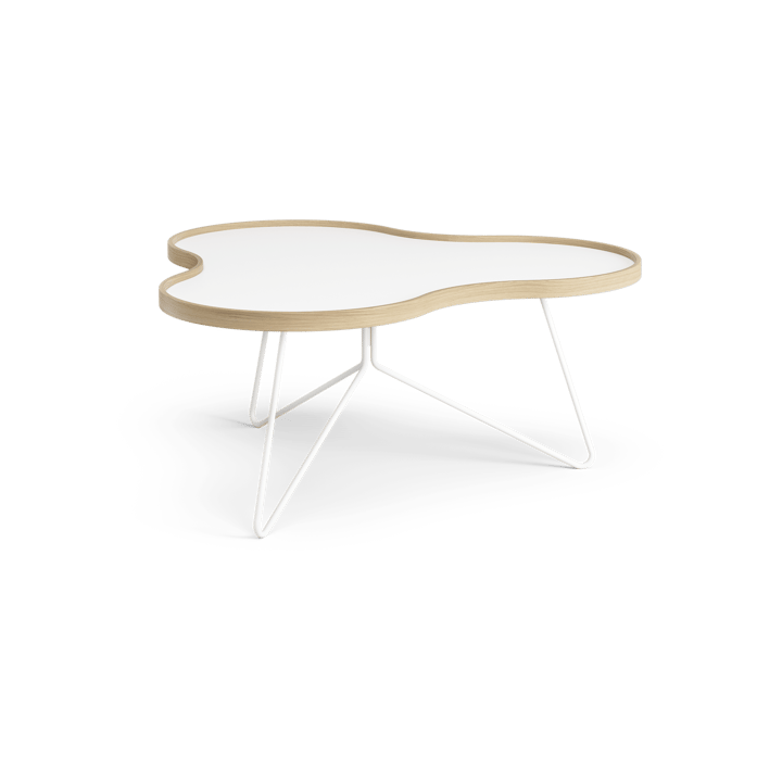 플라워 테이블 84x90 cm - 화이트-39cm-오크 테두리-화이트 베이스 - Swedese | 스웨데제