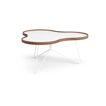 플라워 테이블 84x90 cm - 화이트-39cm-호두나무 테두리-화이트 베이스 - Swedese | 스웨데제