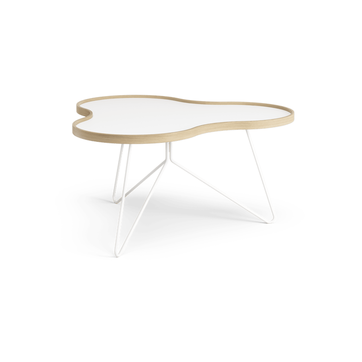 플라워 테이블 84x90 cm - 화이트-45cm-오크 테두리-화이트 베이스 - Swedese | 스웨데제