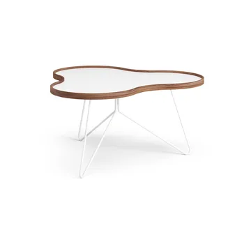 플라워 테이블 84x90 cm - 화이트-45cm-호두나무 테두리-화이트 베이스 - Swedese | 스웨데제