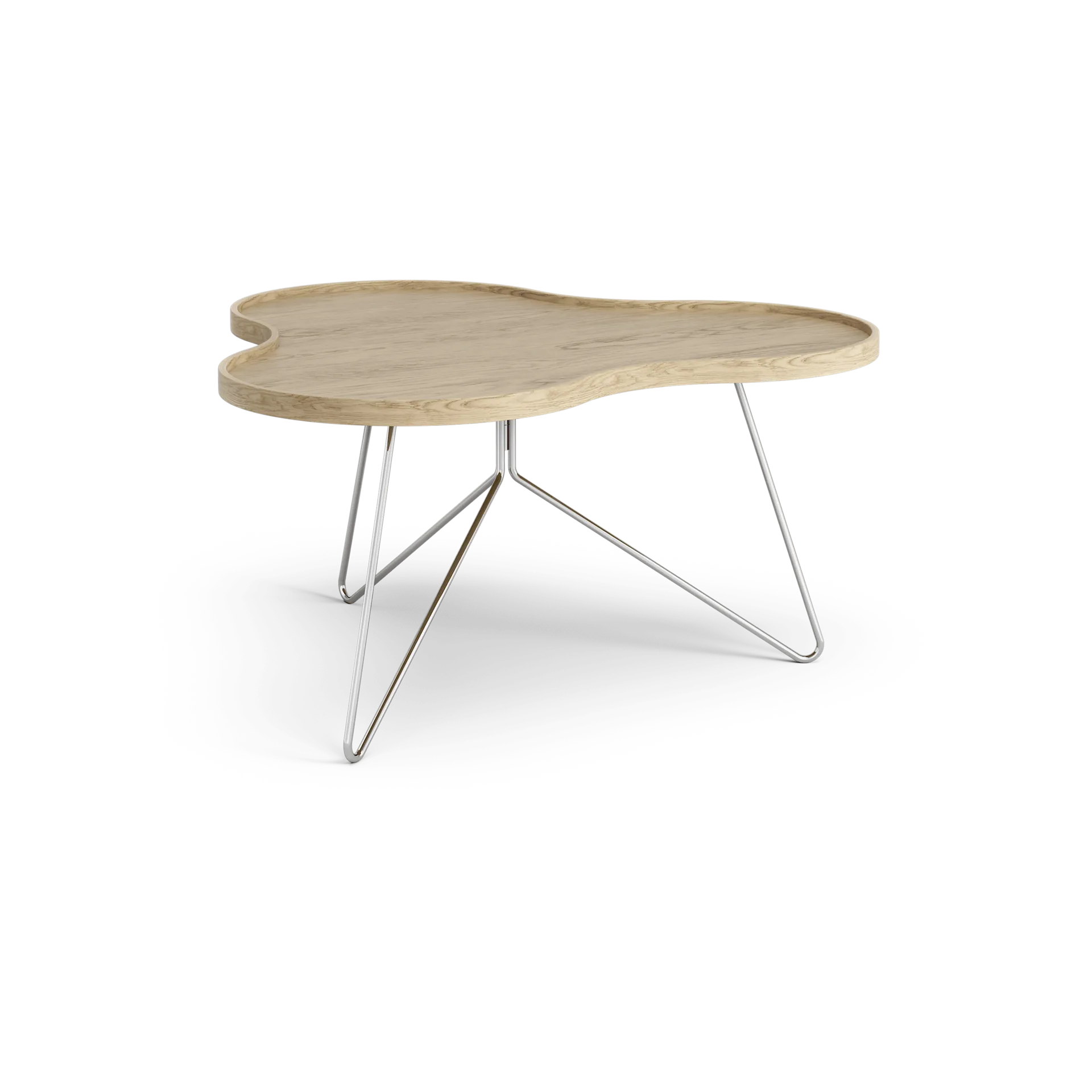 플라워 모노 테이블 84x90 cm, 오크 내추럴-45cm-크롬 스탠드 Swedese | 스웨데제