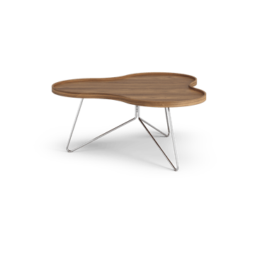 플라워 모노 테이블 스페셜 에디션 84x90 cm - H39 cm-lacquered walnut-chromed steel - Swedese | 스웨데제