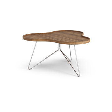 플라워 모노 테이블 스페셜 에디션 84x90 cm - H45 cm-lacquered walnut-chromed steel - Swedese | 스웨데제