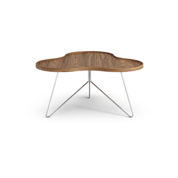 플라워 모노 테이블 스페셜 에디션 84x90 cm - H45 cm-lacquered walnut-chromed steel - Swedese | 스웨데제