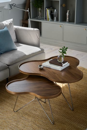 플라워 모노 테이블 스페셜 에디션 84x90 cm - H45 cm-lacquered walnut-chromed steel - Swedese | 스웨데제