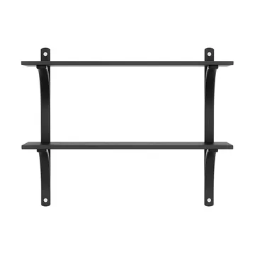 레비 선반 - Black ash-stainless steel, 2 shelves, 90 cm - Swedese | 스웨데제