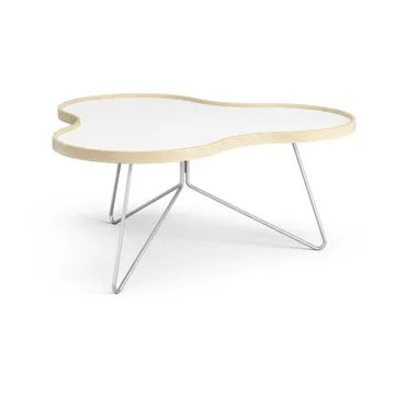 Flower 테이블 84x90 cm - H39 cm-화이트-자작나무-크롬 - Swedese | 스웨데제