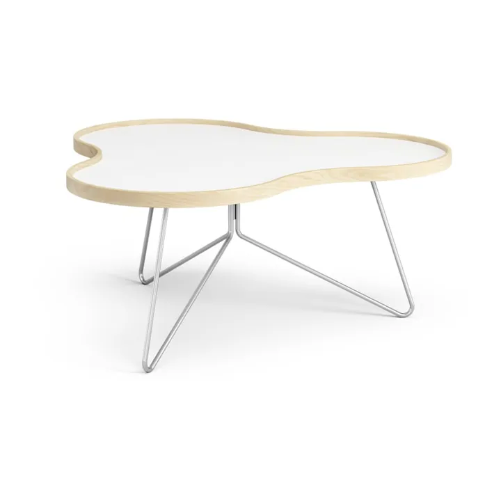 Flower 테이블 84x90 cm - H39 cm-화이트-자작나무-크롬 - Swedese | 스웨데제