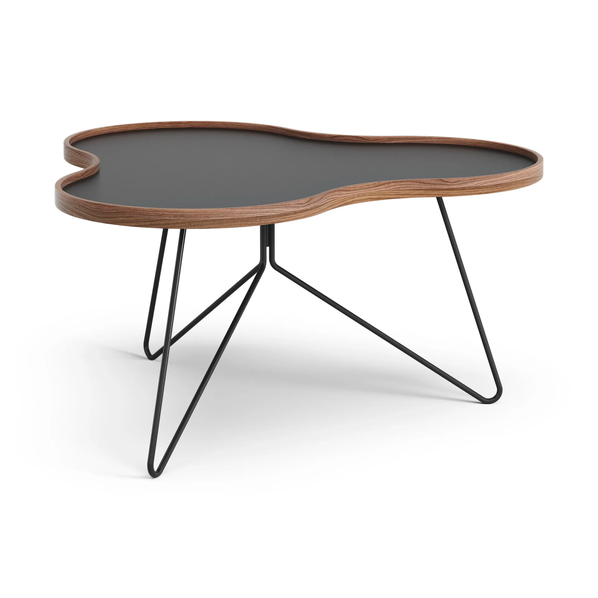 Flower 테이블 84x90 cm, H45-블랙-월넛-블랙 프레임 Swedese | 스웨데제