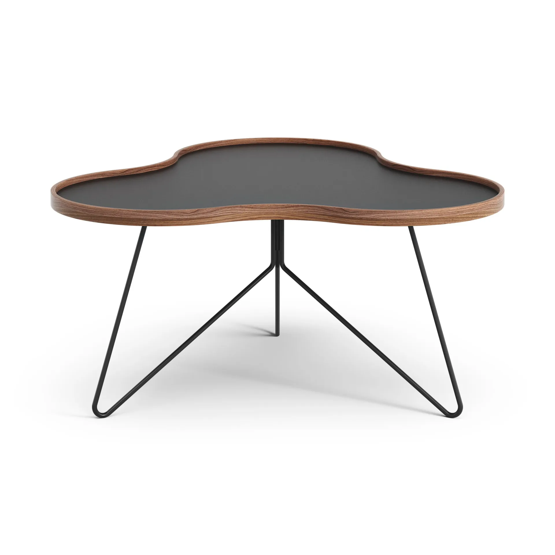 Flower 테이블 84x90 cm, H45-블랙-월넛-블랙 프레임 Swedese | 스웨데제