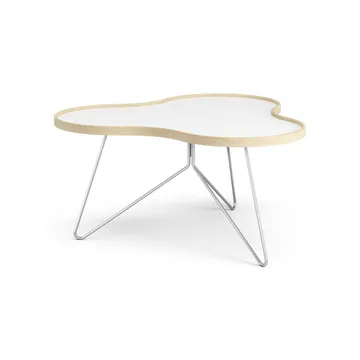 Flower 테이블 84x90 cm - H45 cm-화이트-자작나무-크롬 - Swedese | 스웨데제