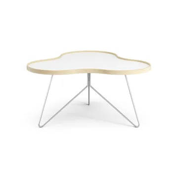 Flower 테이블 84x90 cm - H45 cm-화이트-자작나무-크롬 - Swedese | 스웨데제