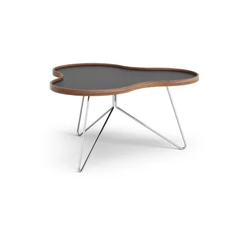 Flower 테이블 84x90 cm - H45cm-블랙-월넛 테두리-크롬 프레임 - Swedese | 스웨데제