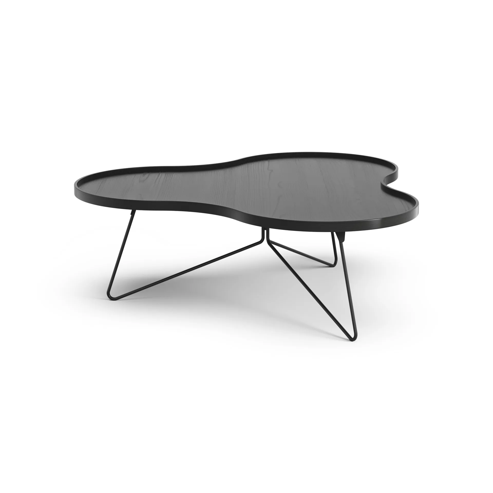 Flower mono 테이블 107x114 cm, H39 cm 블랙 스테인 마감 물푸레나무 Swedese | 스웨데제