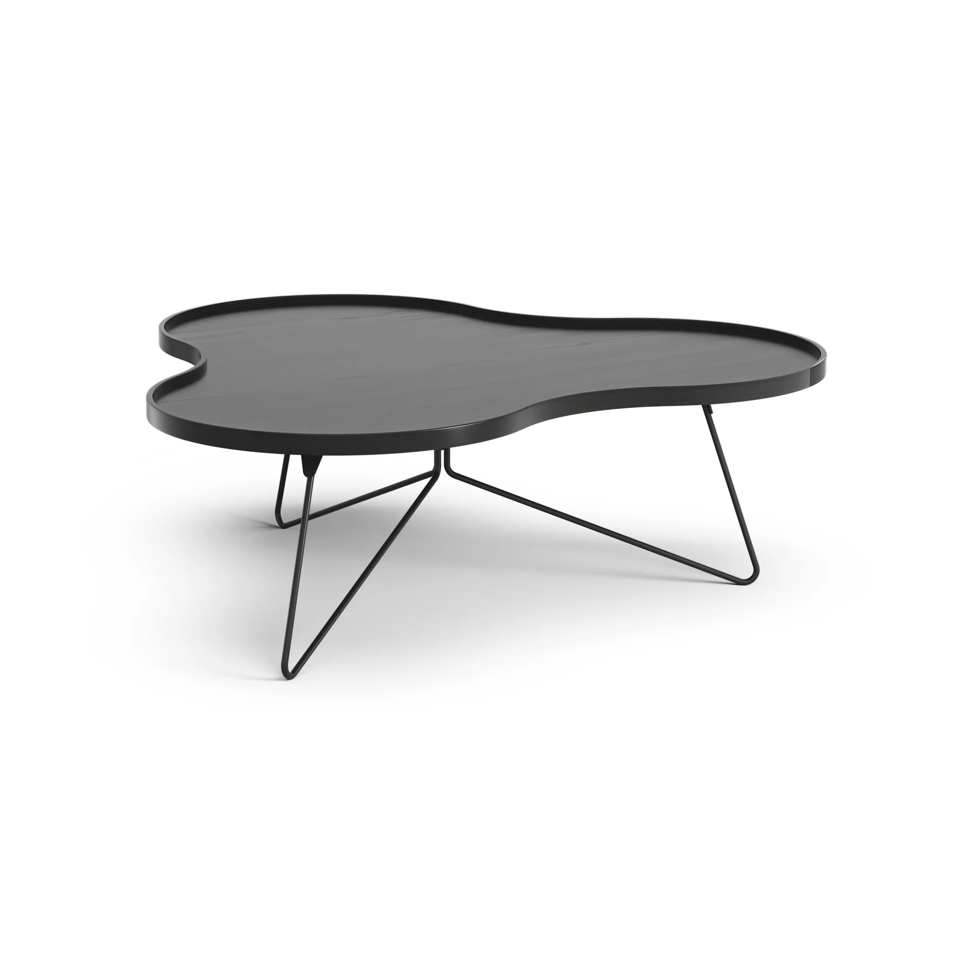 Flower mono 테이블 107x114 cm, H39 cm 블랙 스테인 마감 물푸레나무 Swedese | 스웨데제
