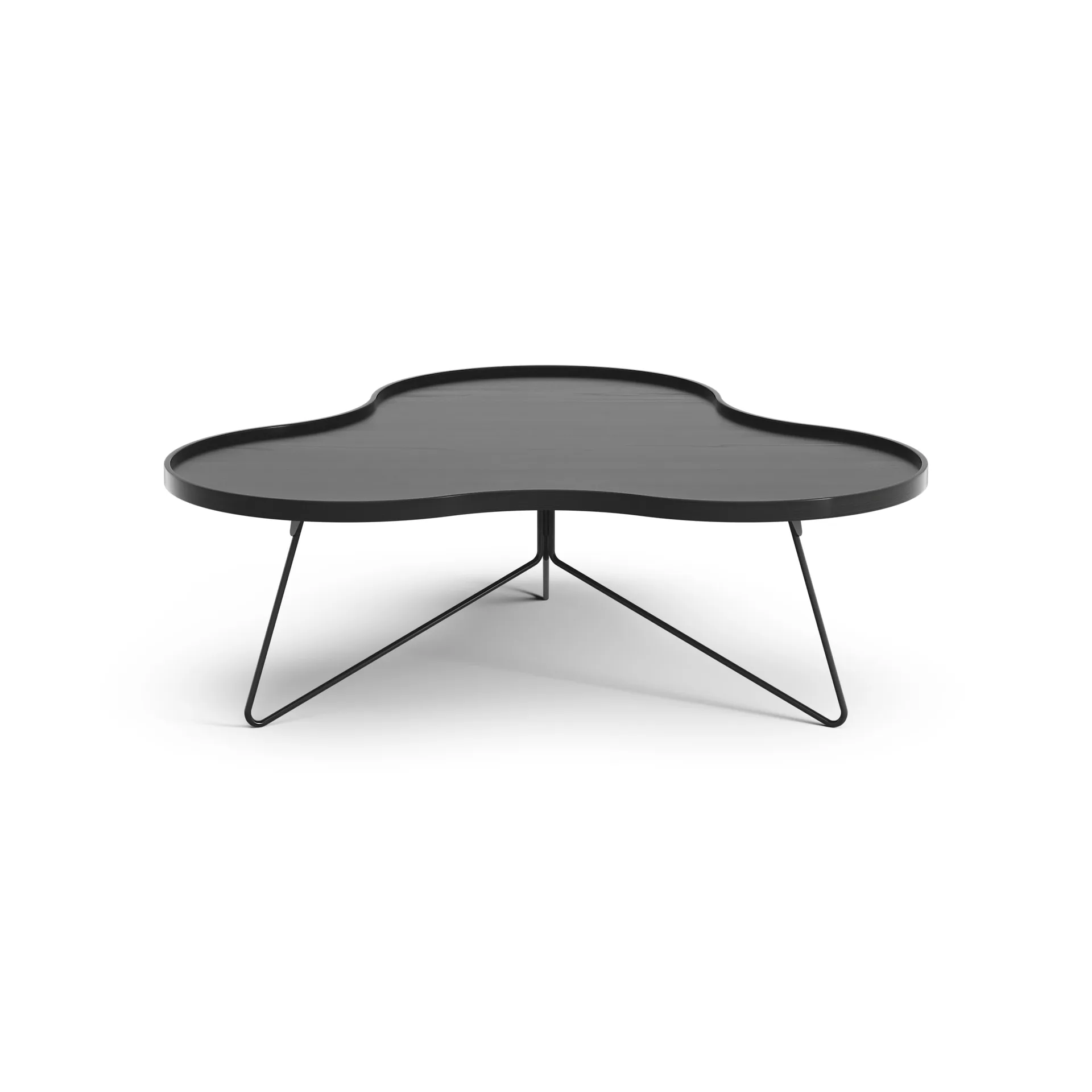 Flower mono 테이블 107x114 cm, H39 cm 블랙 스테인 마감 물푸레나무 Swedese | 스웨데제