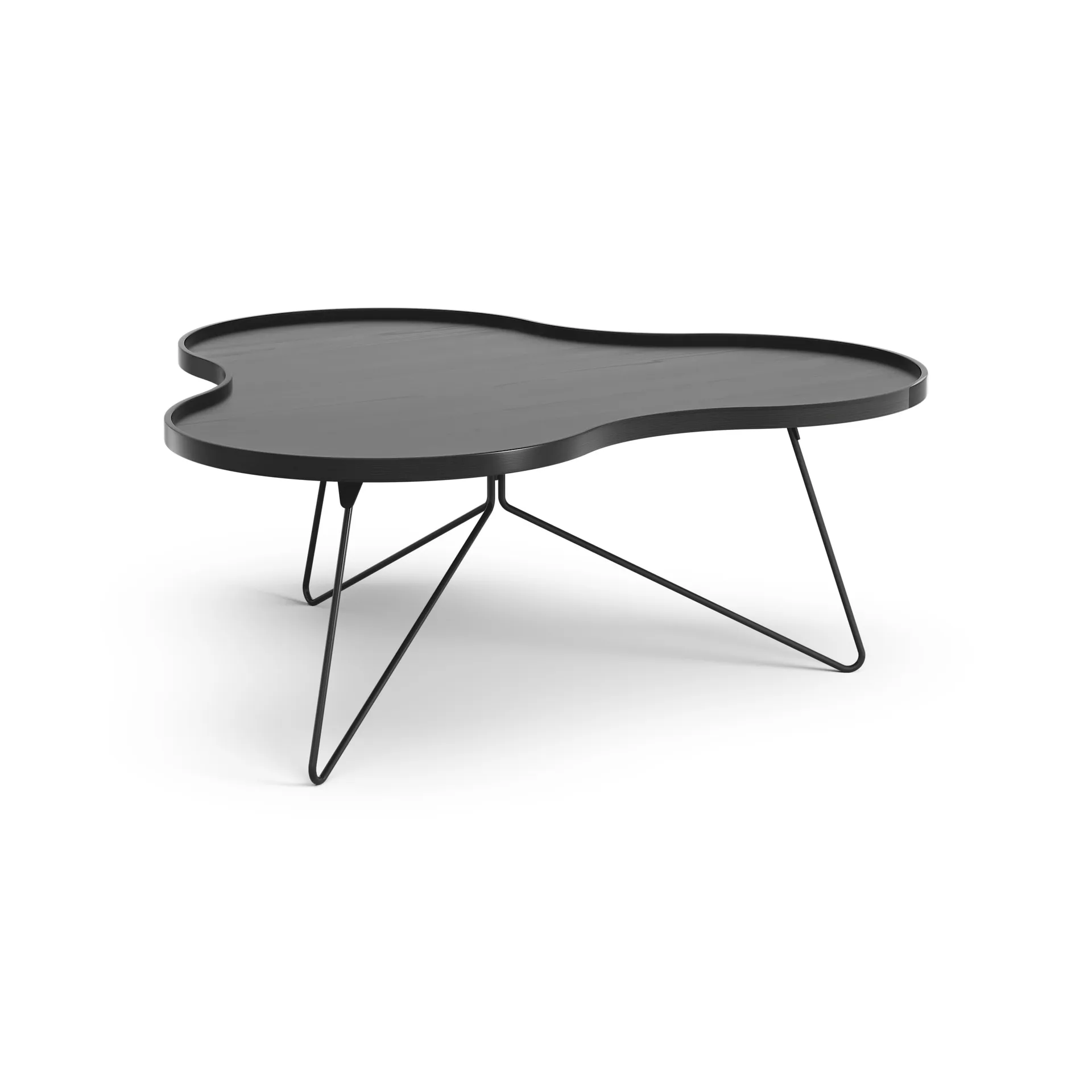 Flower mono 테이블 107x114 cm, H45 cm 물푸레나무 블랙 스테인 마감 Swedese | 스웨데제