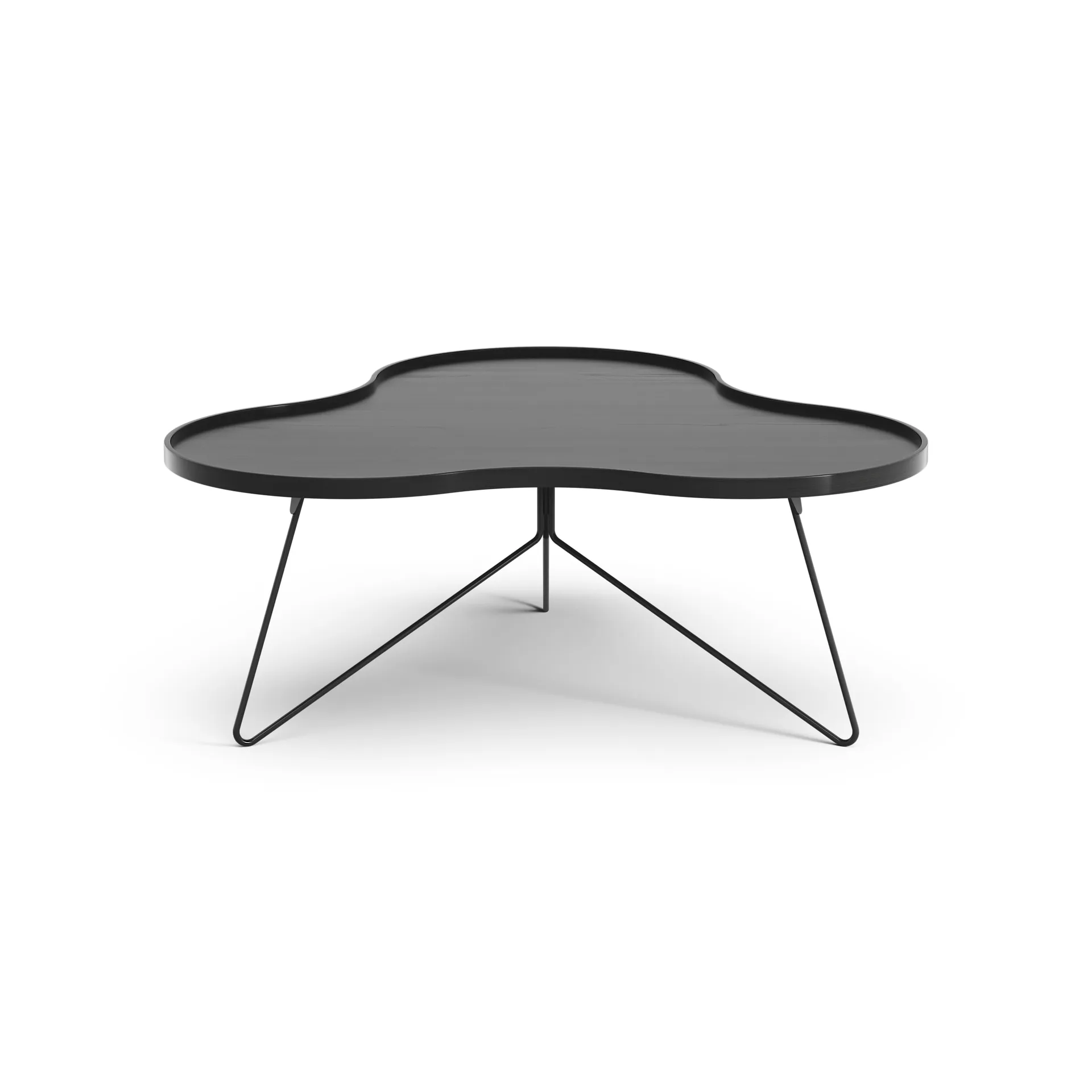 Flower mono 테이블 107x114 cm, H45 cm 물푸레나무 블랙 스테인 마감 Swedese | 스웨데제