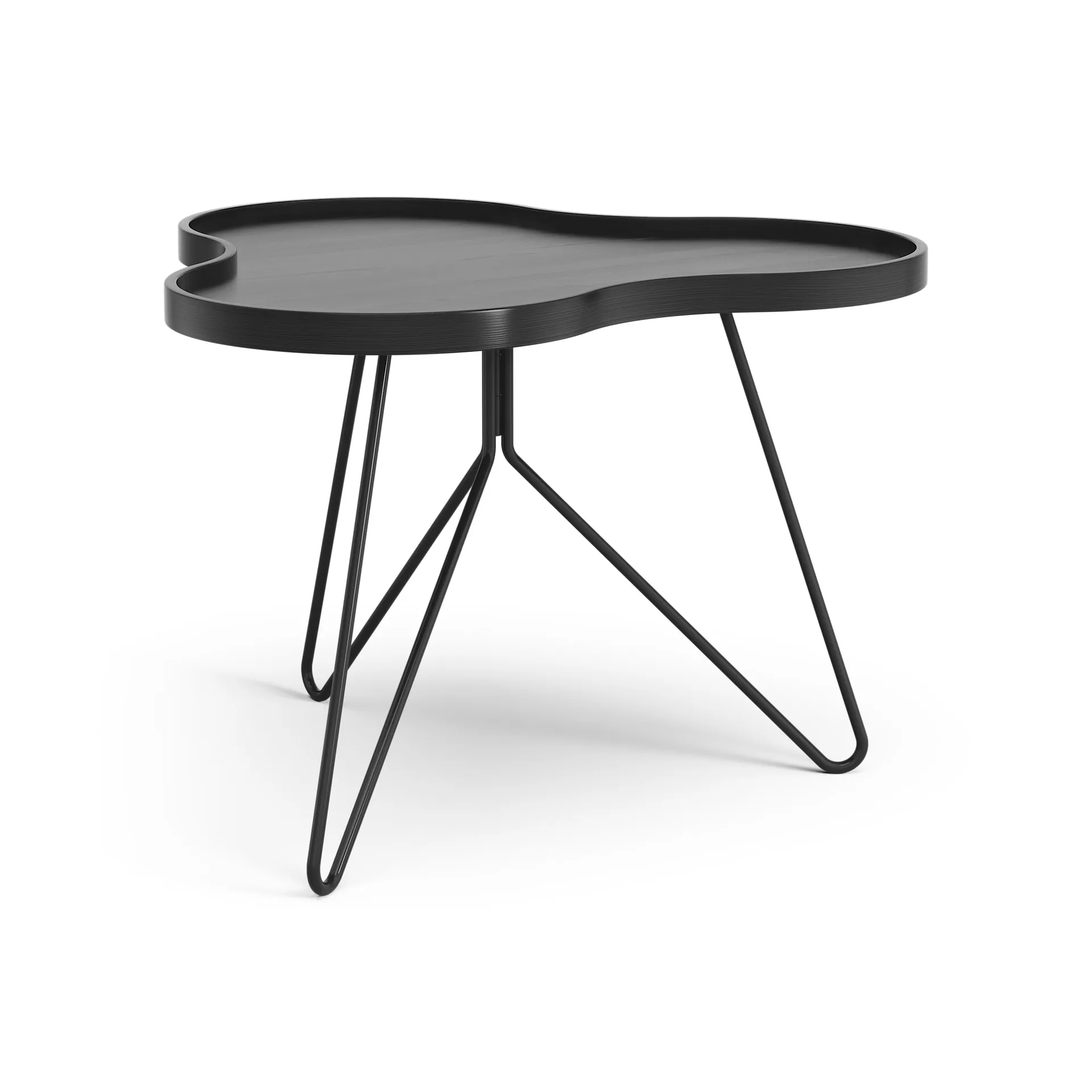 Flower mono 테이블 62x66 cm, H45 cm 물푸레나무 블랙 스테인 마감 Swedese | 스웨데제