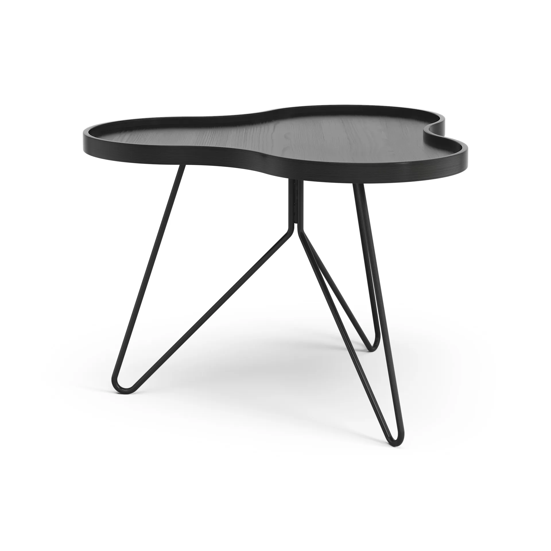 Flower mono 테이블 62x66 cm, H45 cm 물푸레나무 블랙 스테인 마감 Swedese | 스웨데제