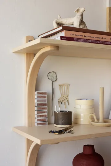 레비 선반 - Lacquered oak-brass, 2 shelves, 90 cm - Swedese | 스웨데제