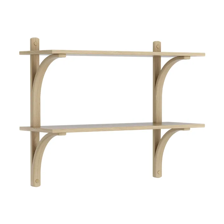 레비 선반 - Lacquered oak-brass, 2 shelves, 90 cm - Swedese | 스웨데제