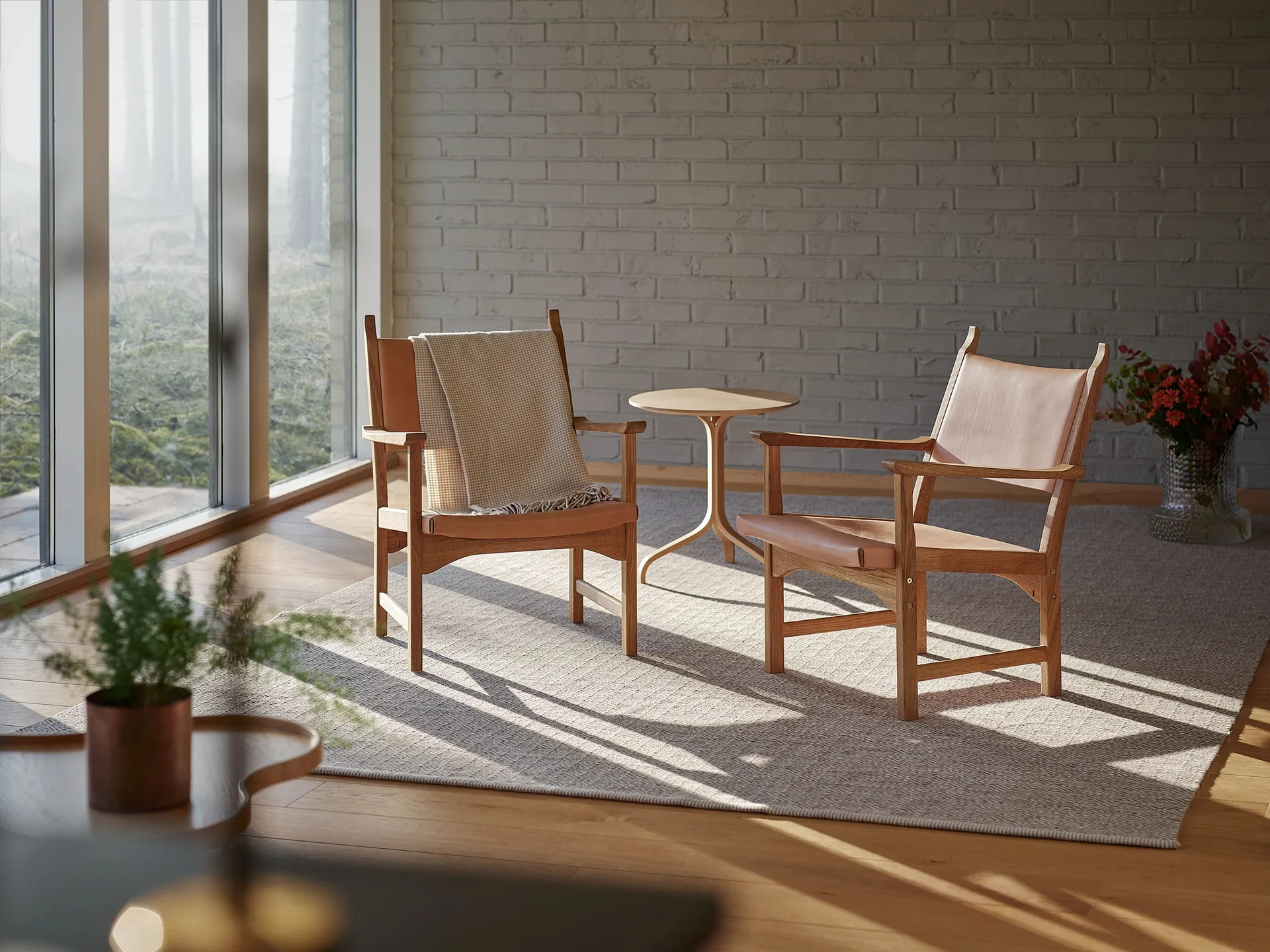 Lamino 테이블 Ø46x49 cm, Lacquered beech Swedese | 스웨데제