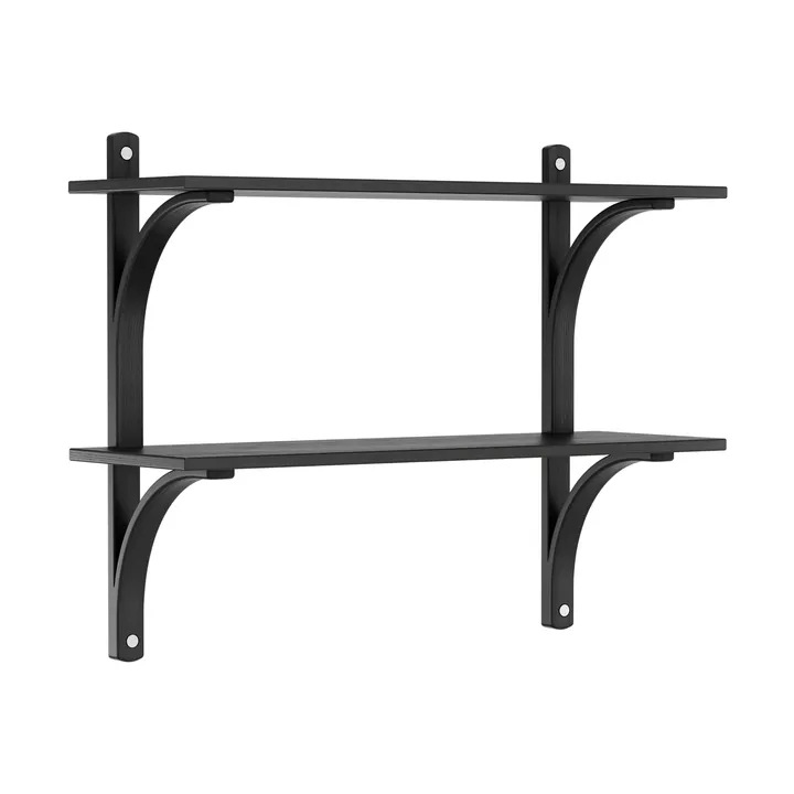 Levi 선반 - Black ash-stainless steel, 2 shelves, 90 cm - Swedese | 스웨데제