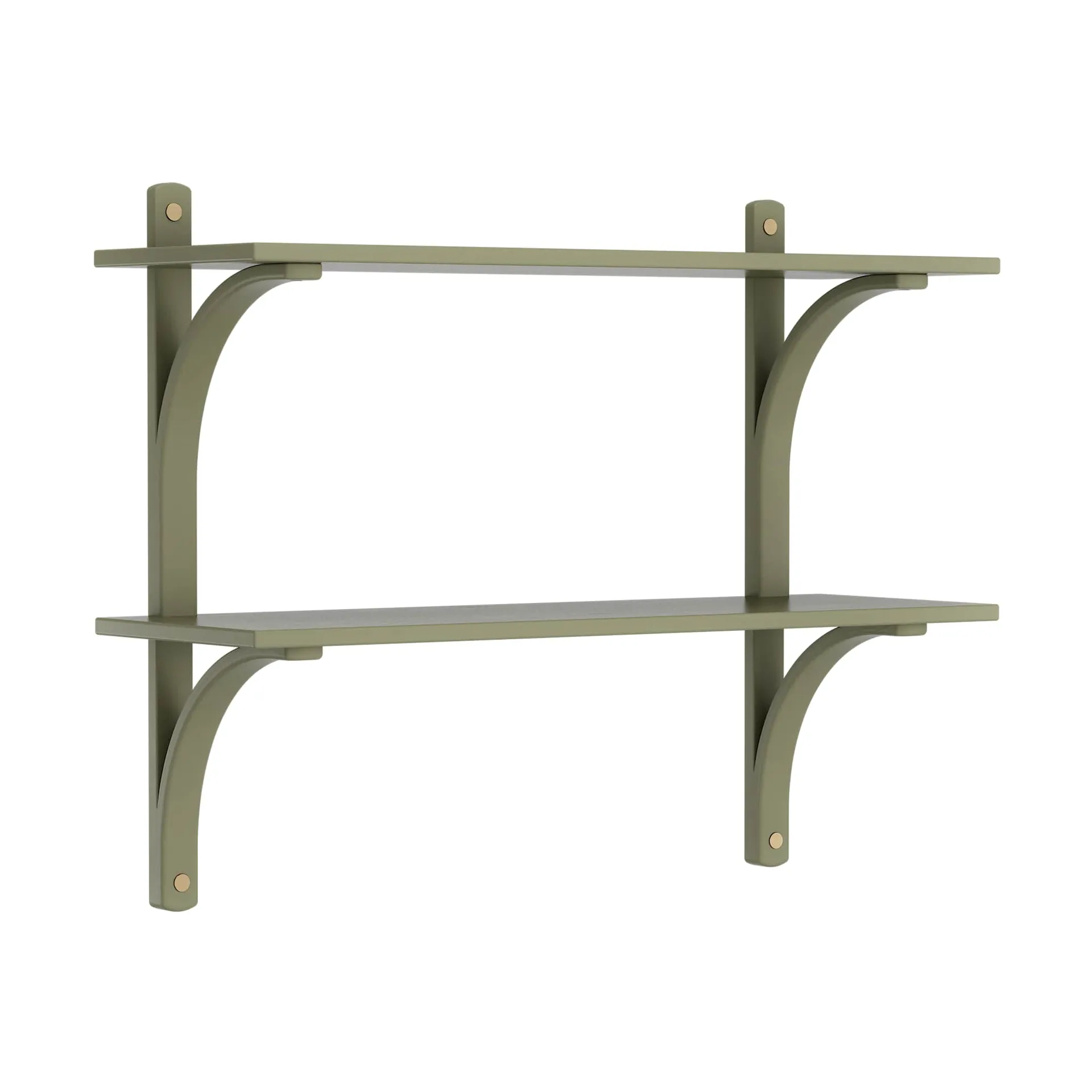 Levi 선반, Moss green, brass, 2 shelves, 90 cm Swedese | 스웨데제