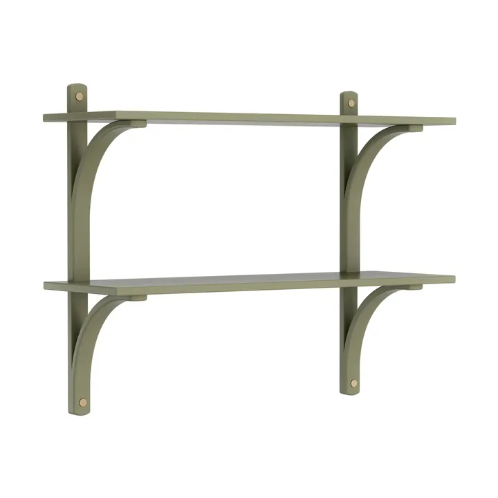 Levi 선반 - Moss green, brass, 2 shelves, 90 cm - Swedese | 스웨데제