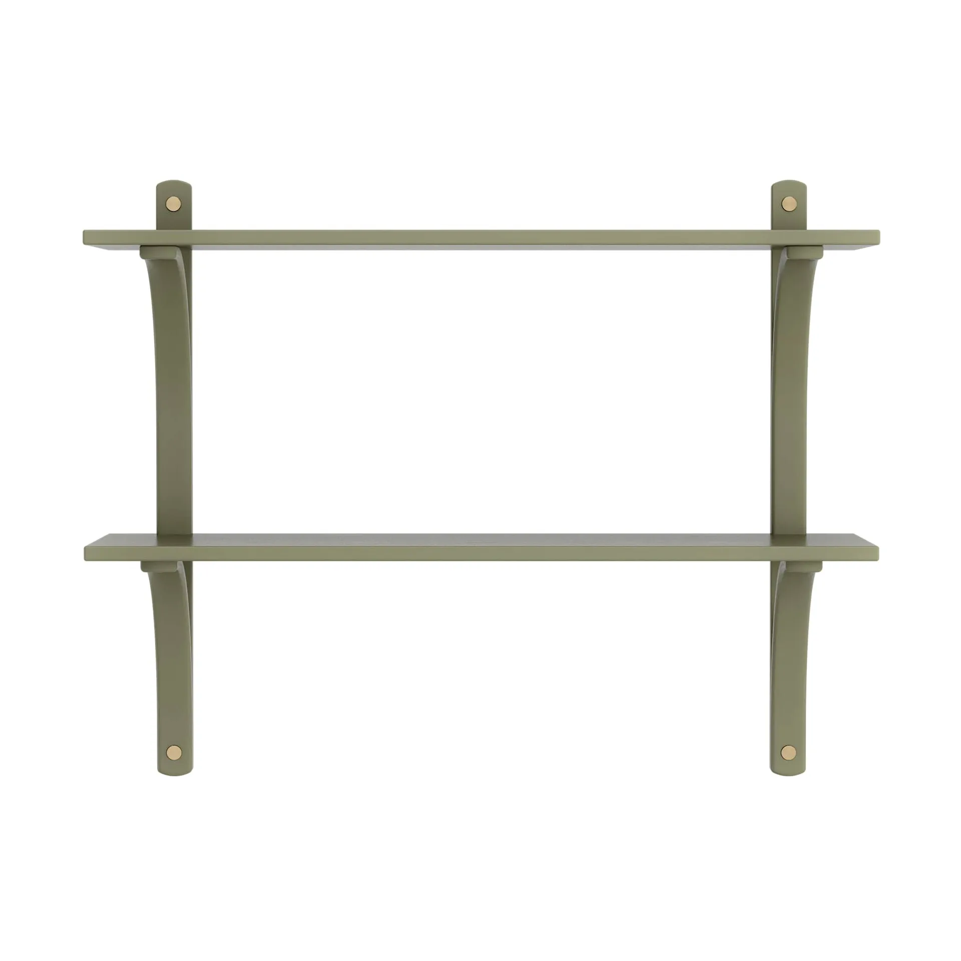 Levi 선반, Moss green, brass, 2 shelves, 90 cm Swedese | 스웨데제