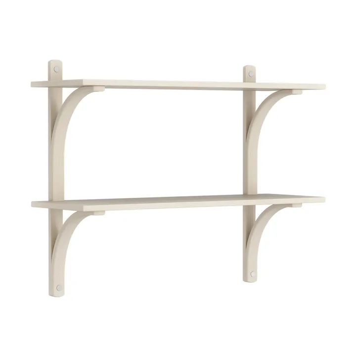 Levi 선반 - White-pigmented ash-stainless steel, 2 shelves, 90 cm - Swedese | 스웨데제