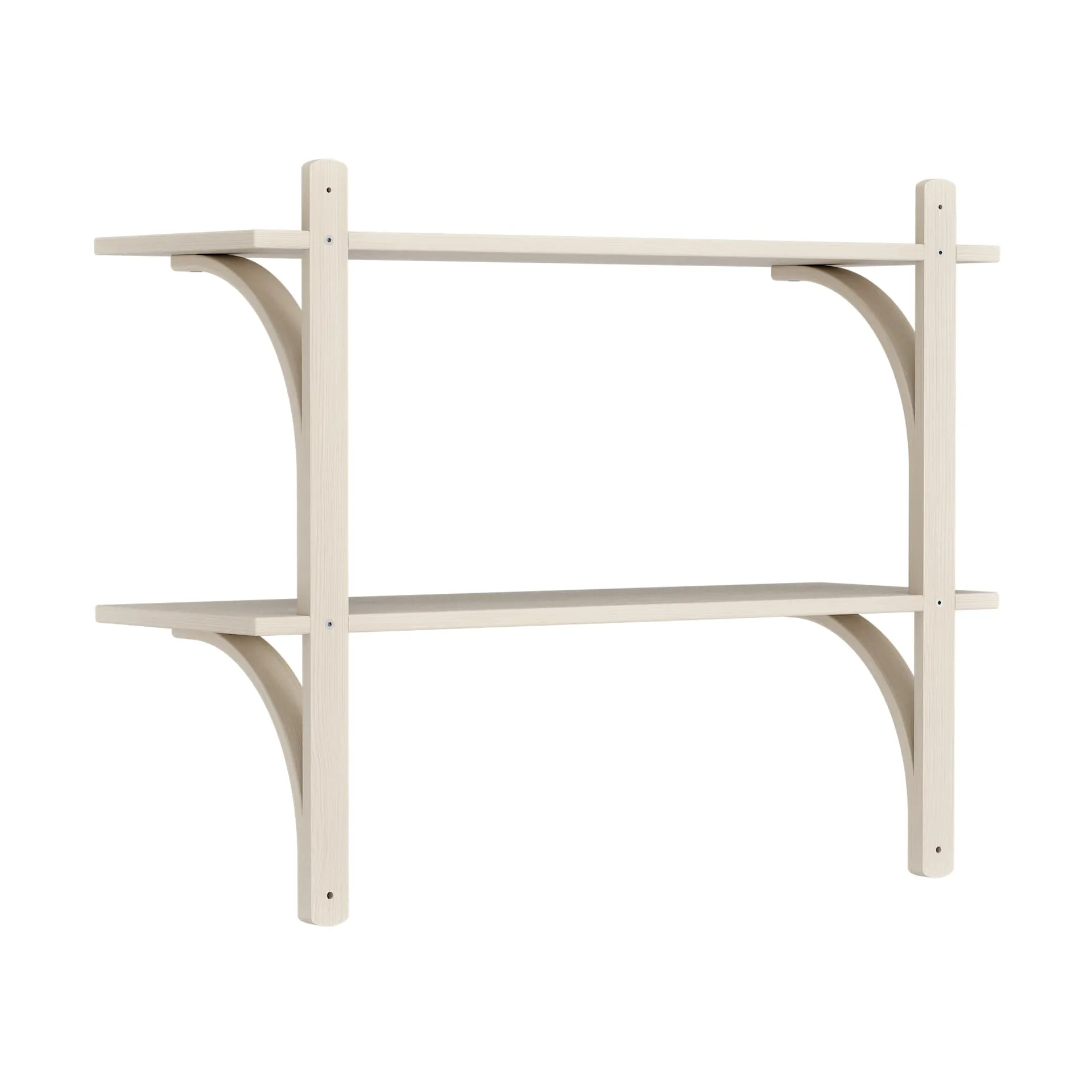 Levi 선반, White-pigmented ash-stainless steel, 2 shelves, 90 cm Swedese | 스웨데제