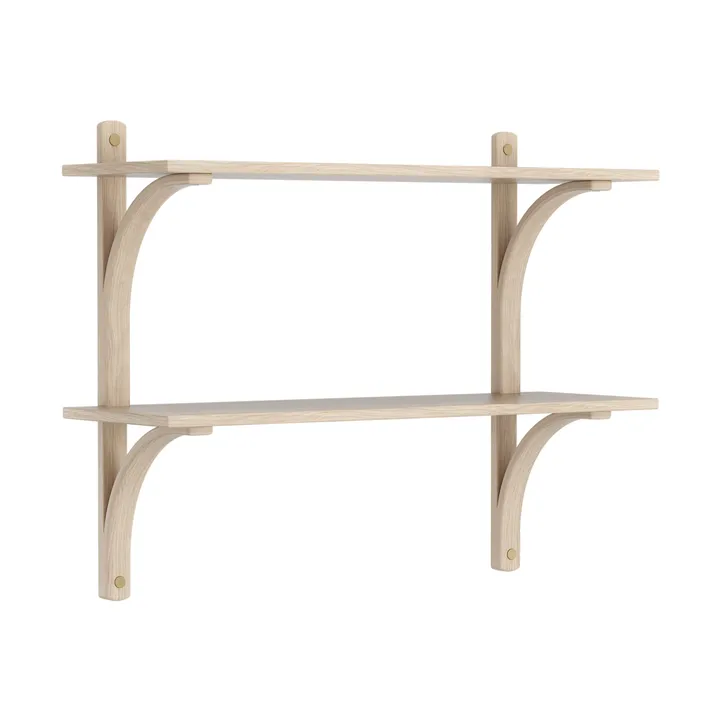 Levi 선반 - White-pigmented oak-brass, 2 shelves, 90 cm - Swedese | 스웨데제