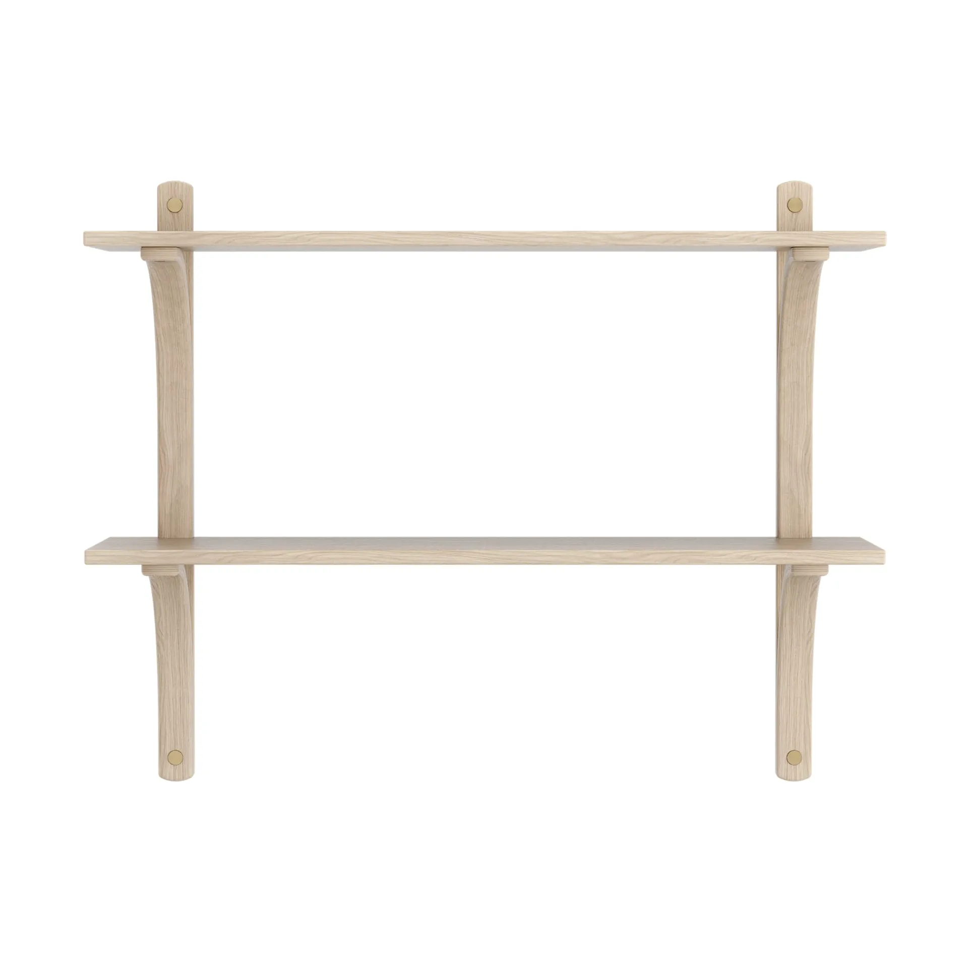 Levi 선반, White-pigmented oak-brass, 2 shelves, 90 cm Swedese | 스웨데제