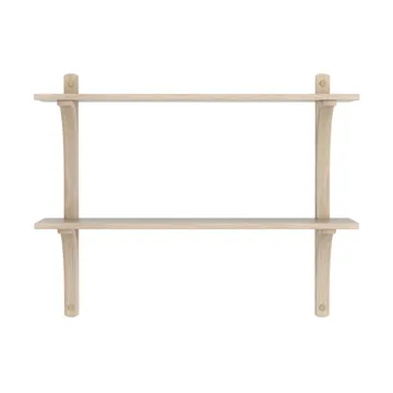 Levi 선반 - White-pigmented oak-brass, 2 shelves, 90 cm - Swedese | 스웨데제