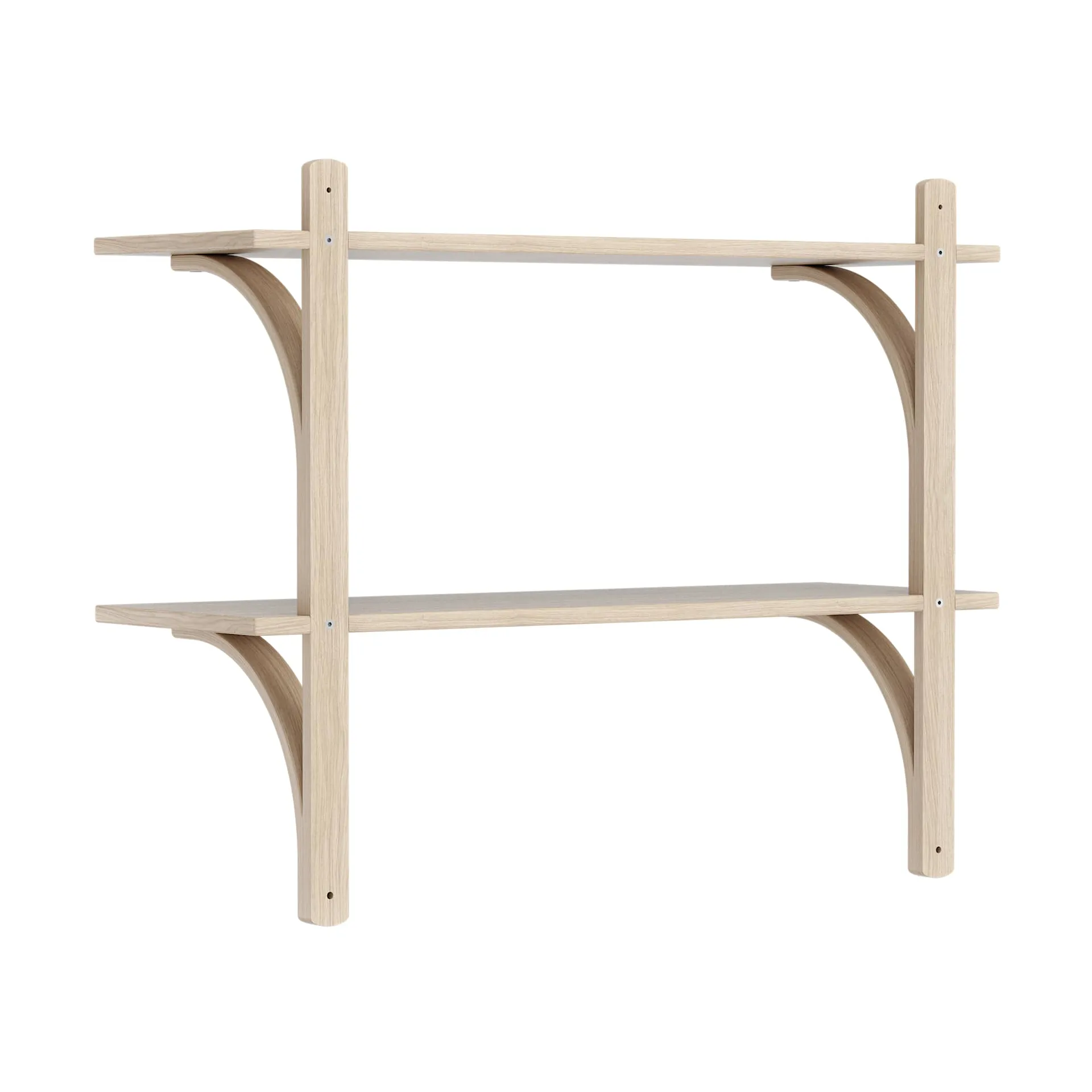 Levi 선반, White-pigmented oak-brass, 2 shelves, 90 cm Swedese | 스웨데제