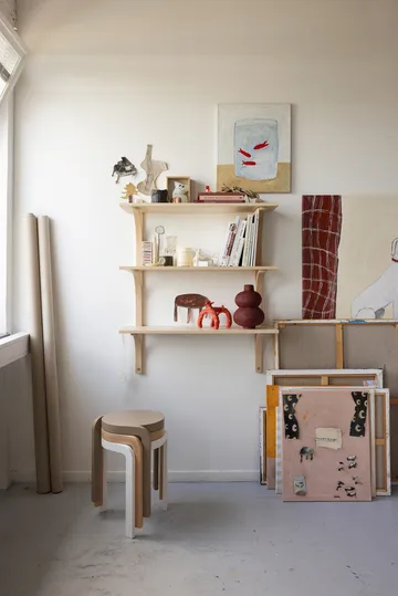 Levi 선반 - White-pigmented oak-stainless steel, 2 shelves, 90 cm - Swedese | 스웨데제