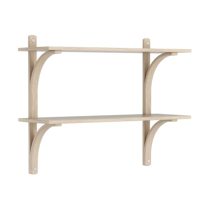 Levi 선반 - White-pigmented oak-stainless steel, 2 shelves, 90 cm - Swedese | 스웨데제