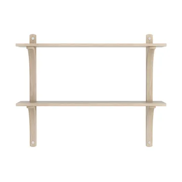 Levi 선반 - White-pigmented oak-stainless steel, 2 shelves, 90 cm - Swedese | 스웨데제