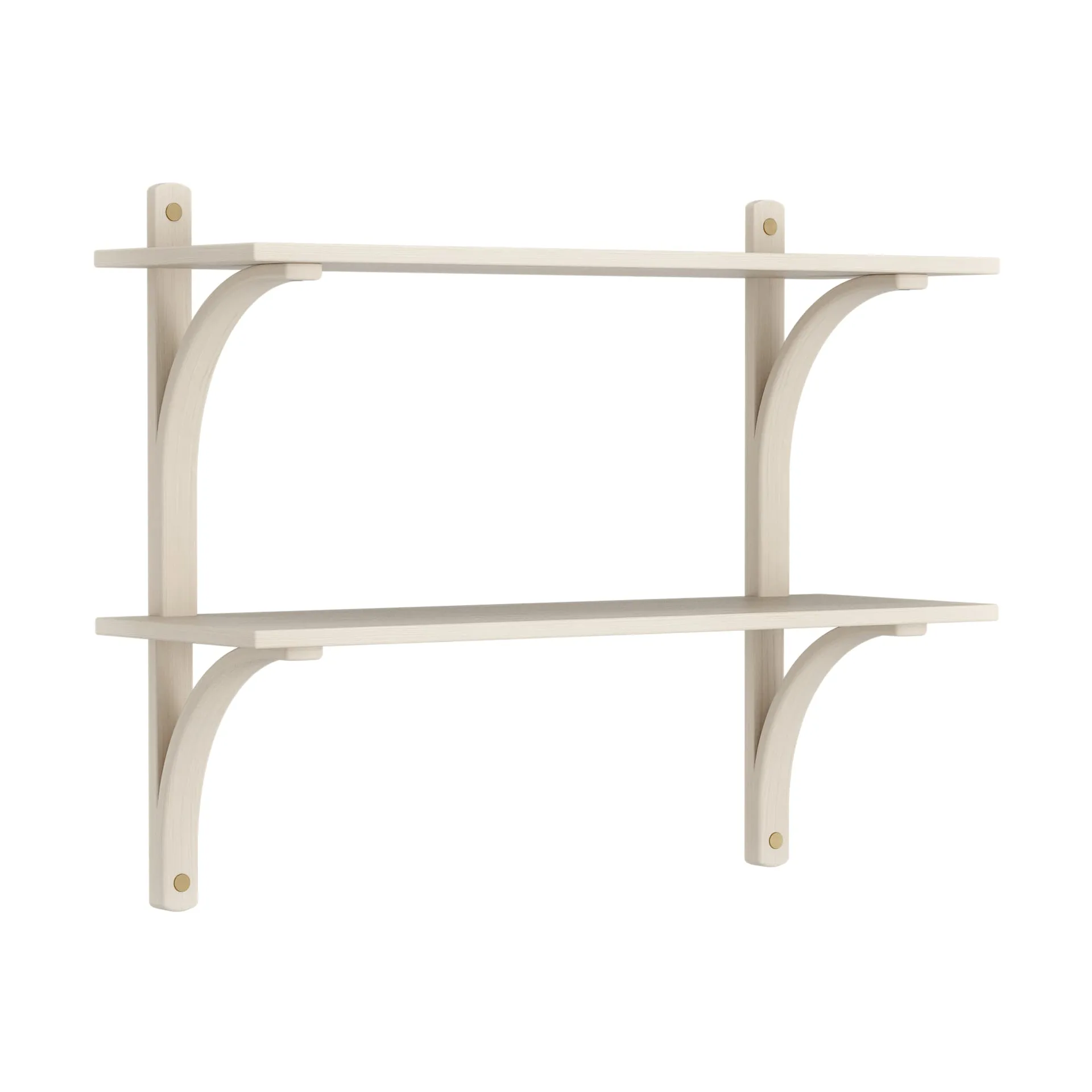 Levi 선반, White-stained ash-brass, 2 shelves, 90 cm Swedese | 스웨데제