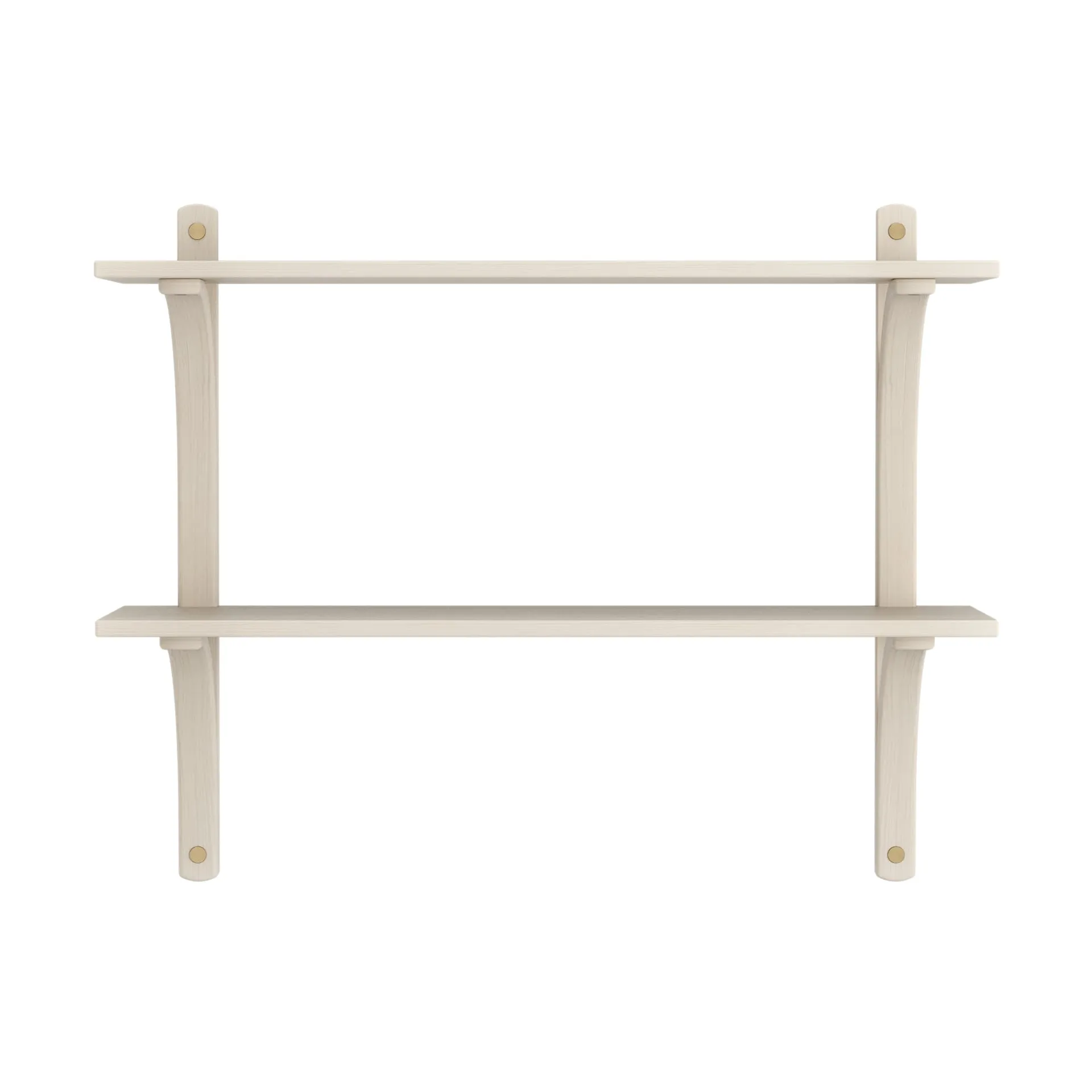 Levi 선반, White-stained ash-brass, 2 shelves, 90 cm Swedese | 스웨데제